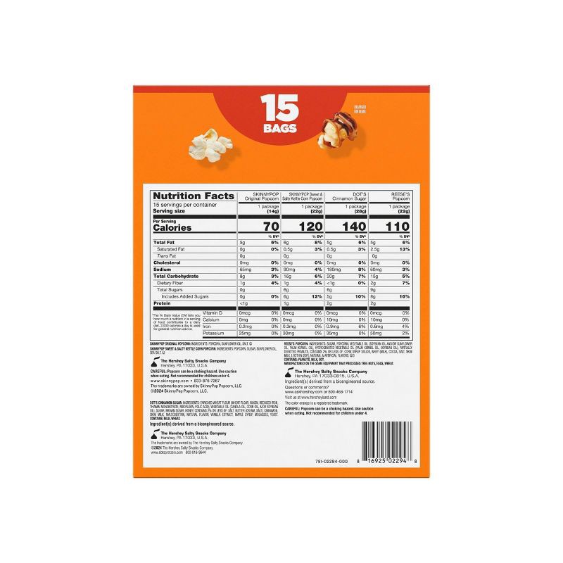 slide 2 of 3, SkinnyPop Grab & Go Sweet & Salty Variety Pack - 11.6oz/15ct, 11.6 oz, 15 ct