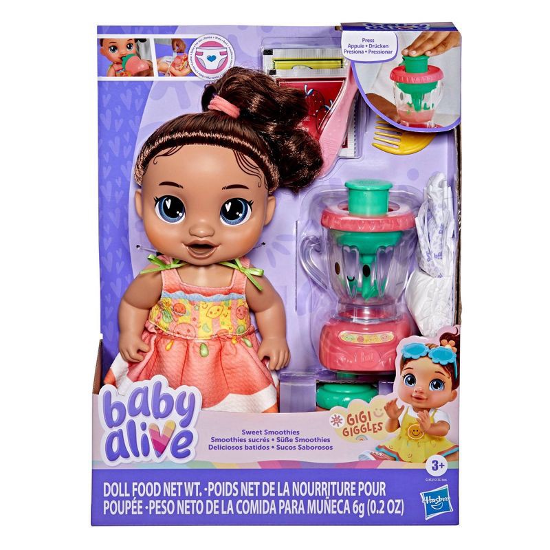 slide 2 of 9, Baby Alive Sweet Smoothies Gigi Giggles Baby Doll, 1 ct