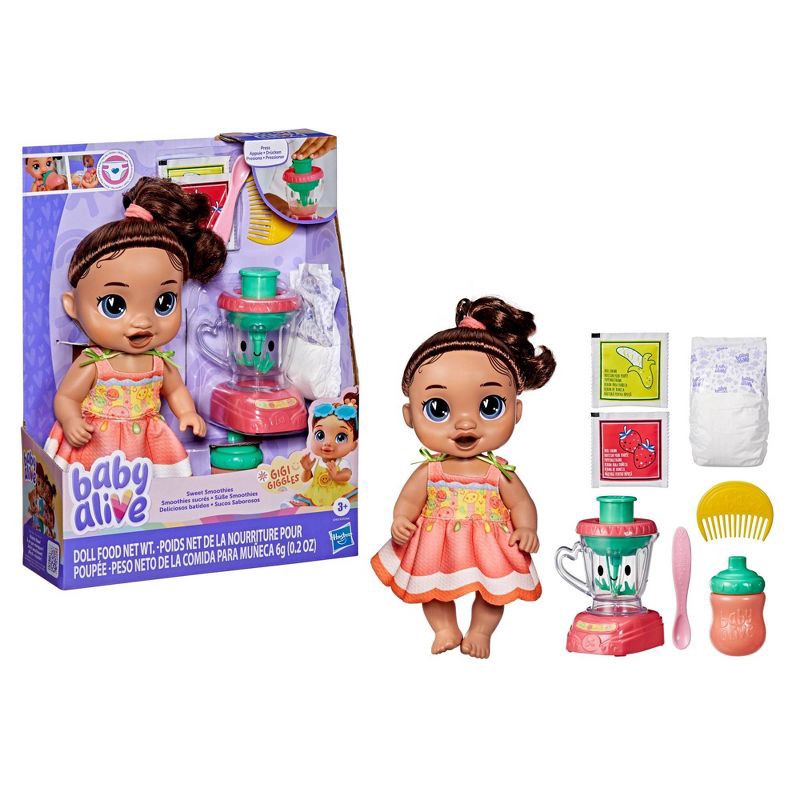 slide 3 of 9, Baby Alive Sweet Smoothies Gigi Giggles Baby Doll, 1 ct