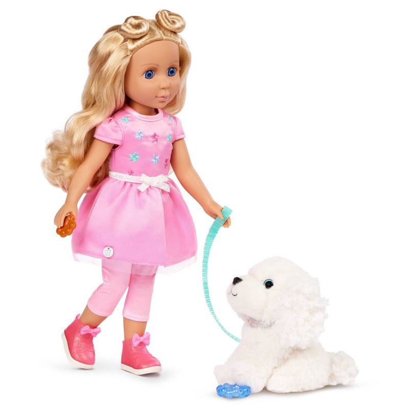 slide 5 of 6, Glitter Girls Poseable Doll and Pup Set Teri & Bibi: Articulated Fashion Doll with Wavy Hair and Pup Theme, 1 ct
