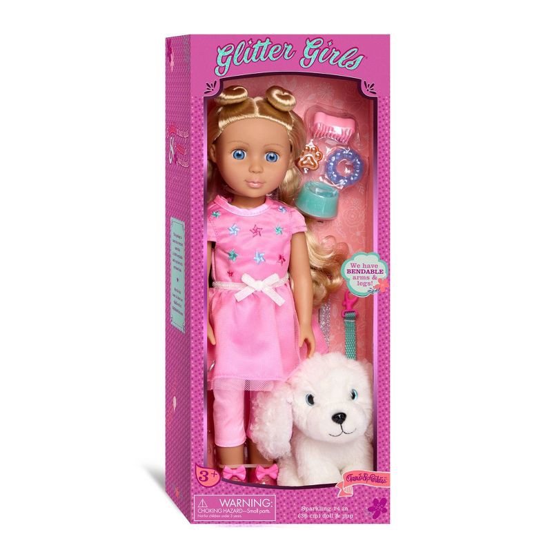 slide 6 of 6, Glitter Girls Poseable Doll and Pup Set Teri & Bibi: Articulated Fashion Doll with Wavy Hair and Pup Theme, 1 ct