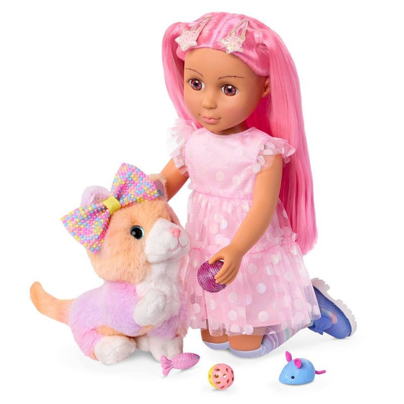 slide 2 of 5, Glitter Girls Plush Kitten and Accessories Mittens & GG Cat Playset: Stuffed Animals Set with 20 Pieces, 20 ct