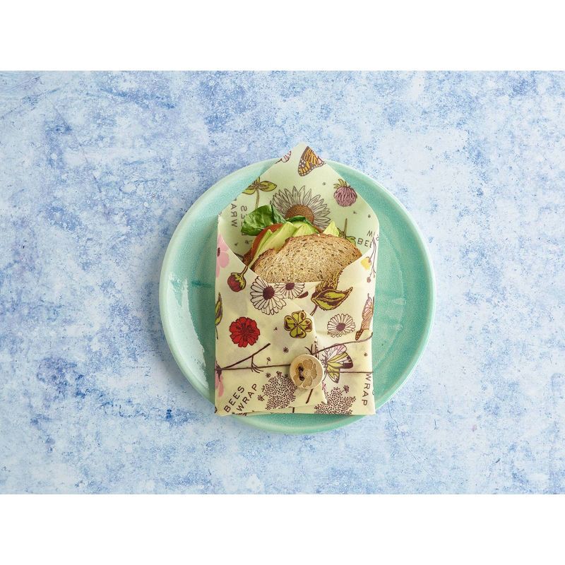 slide 4 of 12, Bee's Wrap Reusable Beeswax Compostable Sandwich Wrap, 1 ct
