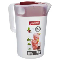 GoodCook Plastic Pitcher with 4 Way Lid - 1 Gallon - Red