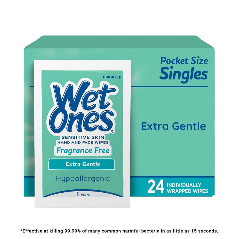 slide 1 of 8, Wet Ones Sensitive Hand Wipes - Unscented - 24ct, 24 ct