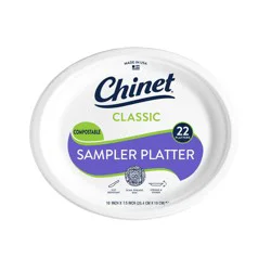 Chinet Classic Platter 7 1/2" X 10" - 22ct: Disposable Dinnerware, Molded Fiber, Oval Shape