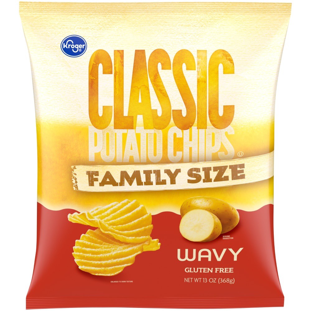 Kroger Classic Wavy Potato Chips Family Size 13 oz
