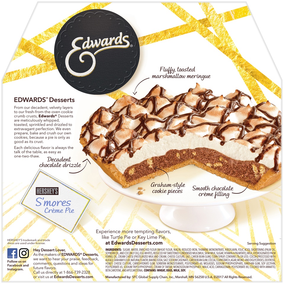 slide 6 of 8, Edwards Hershey's S'mores Creme Pie  , 26.1 oz
