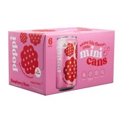 poppi Raspberry Rose Prebiotic Soda - 6PK/7.5 oz Mini Cans
