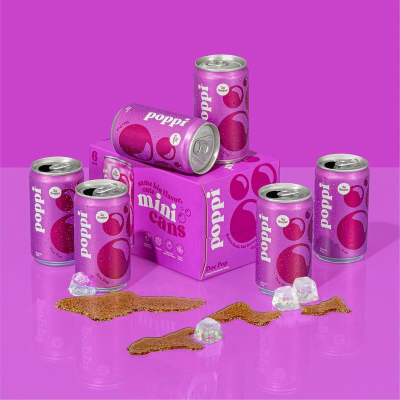 slide 3 of 8, poppi Doc Pop Prebiotic Soda - 6PK/7.5 oz Mini Cans, 6 ct; 7.5 oz