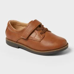 Toddler Miles Dress Shoes - Cat & Jack™ Cognac 7T: Hook and Loop, Flexible Sole, Closed Round Toe