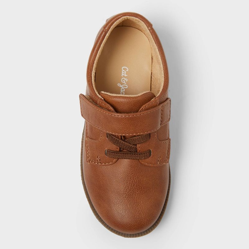 slide 3 of 4, Toddler Miles Dress Shoes - Cat & Jack™ Cognac 11T: Hook and Loop, Flexible Sole, Closed Round Toe, 1 ct