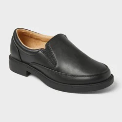 Kids' Landyn Slip-On Dress Shoes - Cat & Jack™ Black 3: Pull-On Loafers, Cushioned Insole, Flexible Textured Outsole