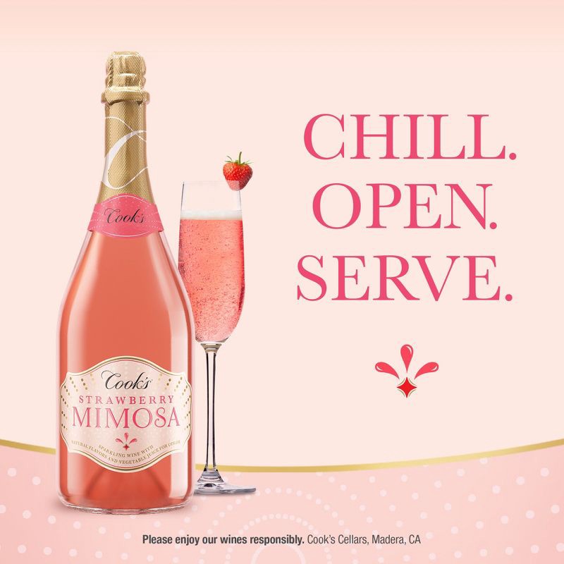 slide 6 of 11, Cook's California Champagne Strawberry Mimosa - 750ml Bottle, 750 ml