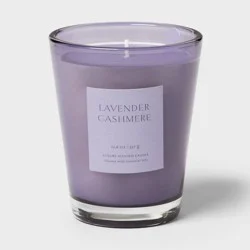 12oz Colored Vase Glass with Dustcover Lavender Cashmere Candle - Threshold™