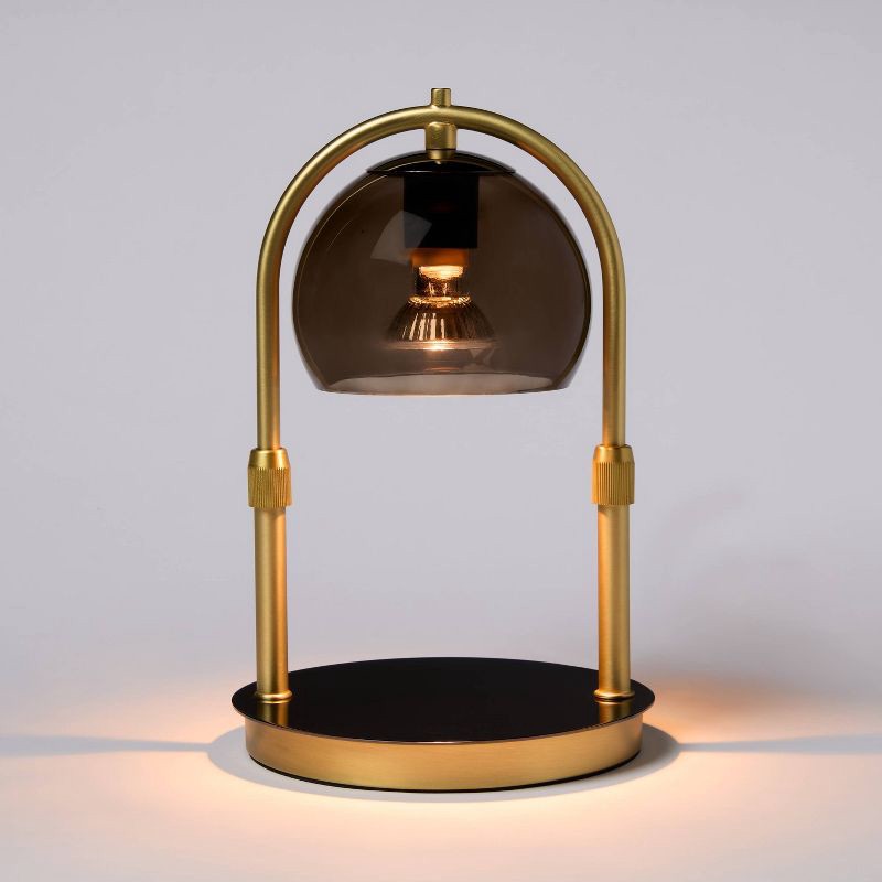slide 3 of 3, Candle Lamp Warmer Arched Gold and Black - Threshold™, 1 ct