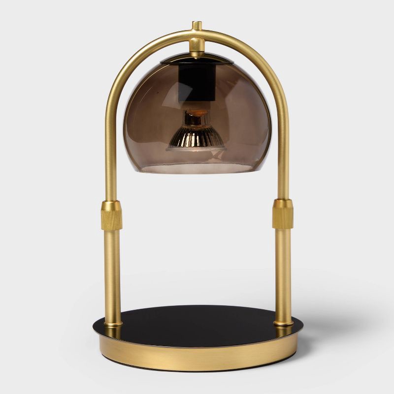 slide 1 of 3, Candle Lamp Warmer Arched Gold and Black - Threshold™, 1 ct