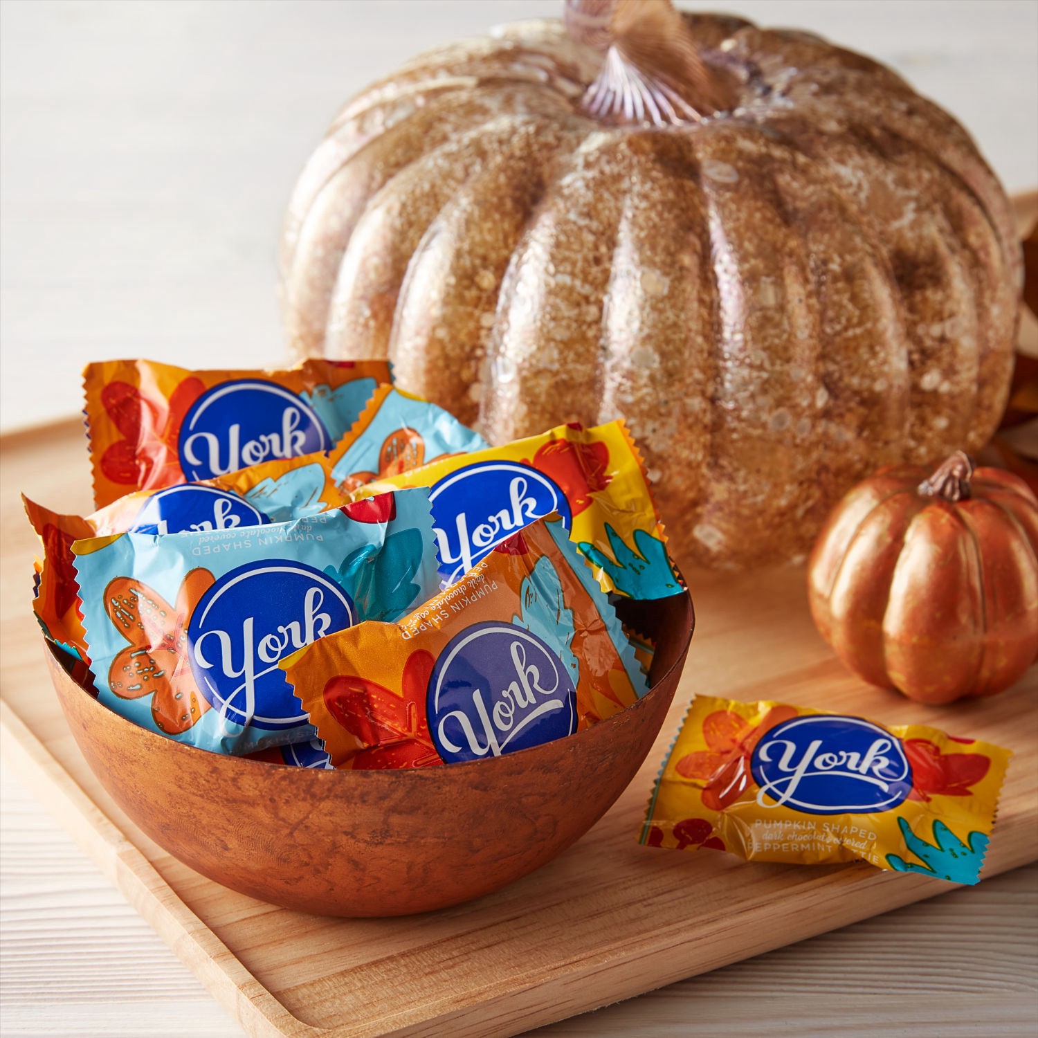 slide 4 of 8, York Dark Chocolate Peppermint Patties Pumpkins, Halloween Candy Bag, 9.6 oz, 9.6 oz