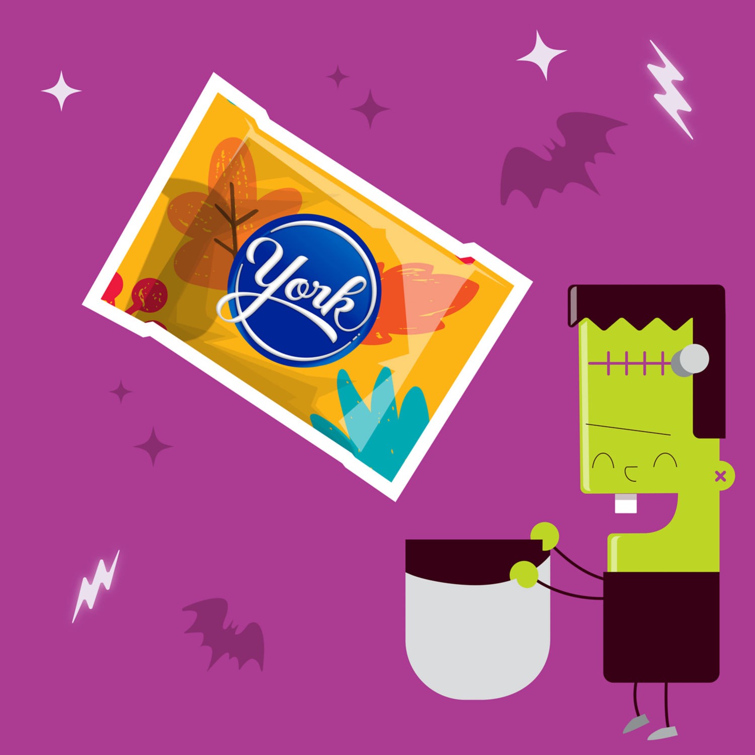 slide 8 of 8, York Dark Chocolate Peppermint Patties Pumpkins, Halloween Candy Bag, 9.6 oz, 9.6 oz