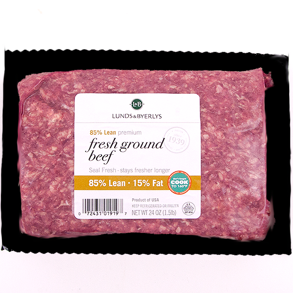 slide 1 of 1, Lunds & Byerlys 85%/15% Premium Fresh Ground Beef 24 oz, 24 oz