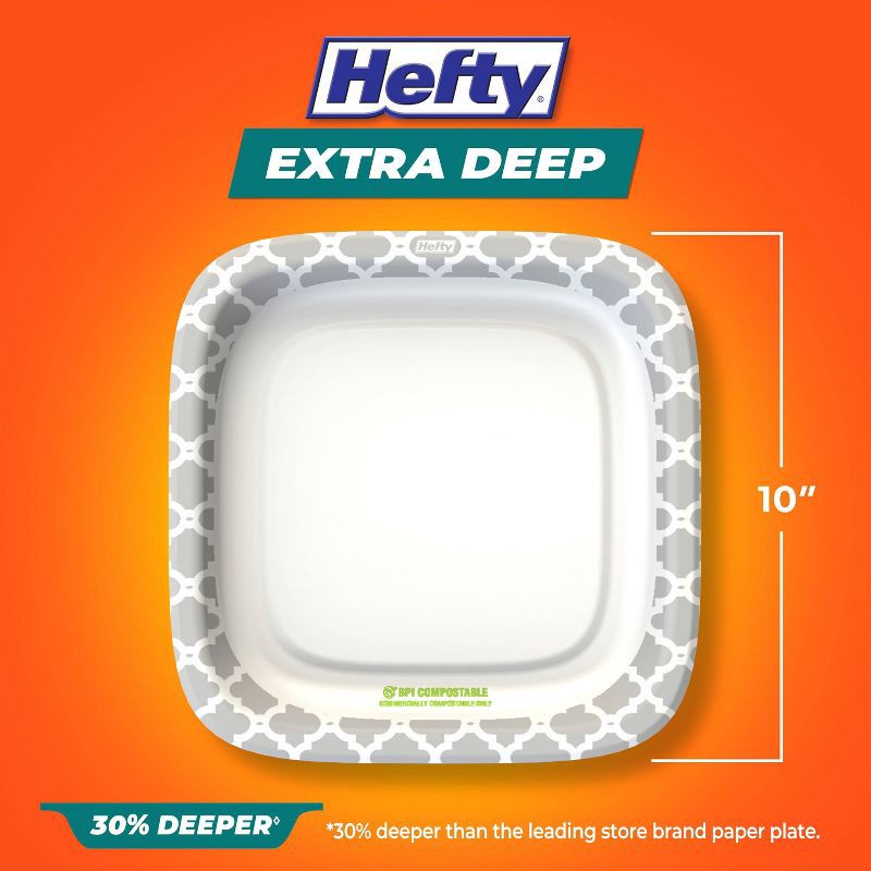 slide 3 of 8, Hefty Extra Deep Square Disposable Plates 10" - 25ct, 25 ct