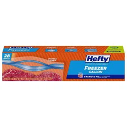 Hefty Gallon Freezer Press to Close Food Storage Bags - 28ct