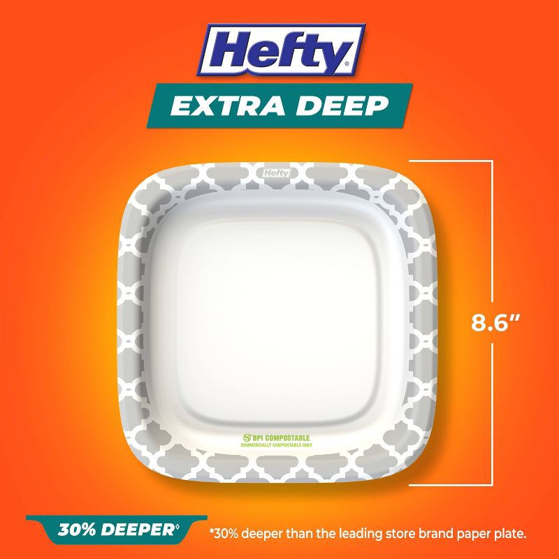 slide 3 of 8, Hefty Extra Deep Square Disposable Plates 8.5" - 40ct, 40 ct