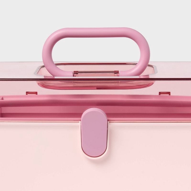slide 4 of 5, Lidded Storage Caddy Color Pink - Brightroom™, 1 ct