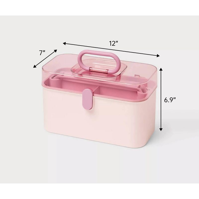 slide 5 of 5, Lidded Storage Caddy Color Pink - Brightroom™, 1 ct