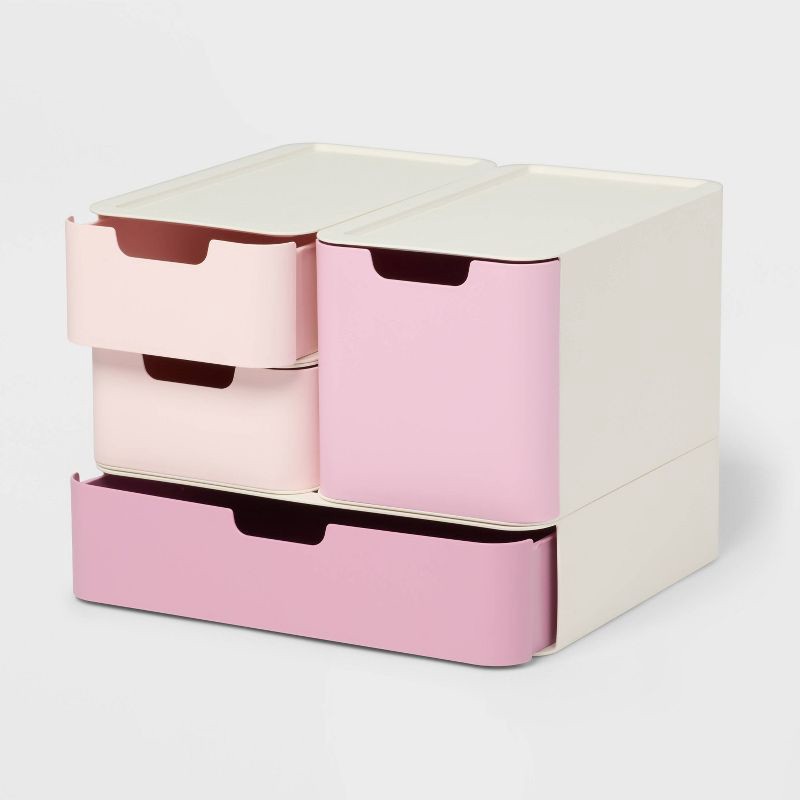slide 3 of 4, Modular Storage Drawer Set Pink - Brightroom™, 1 ct
