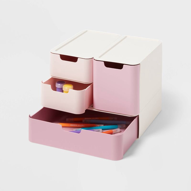 slide 4 of 4, Modular Storage Drawer Set Pink - Brightroom™, 1 ct