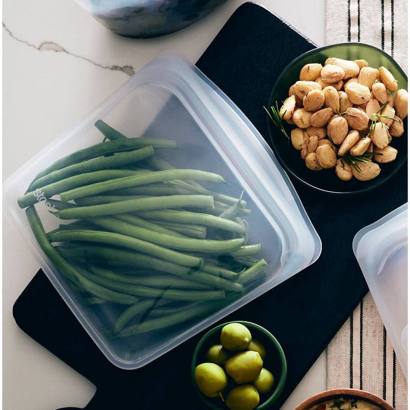 slide 3 of 9, stasher Premium Silicone Reusable Food Storage Bags Lunch Starter Kit - Clear - 4pk, 4 ct