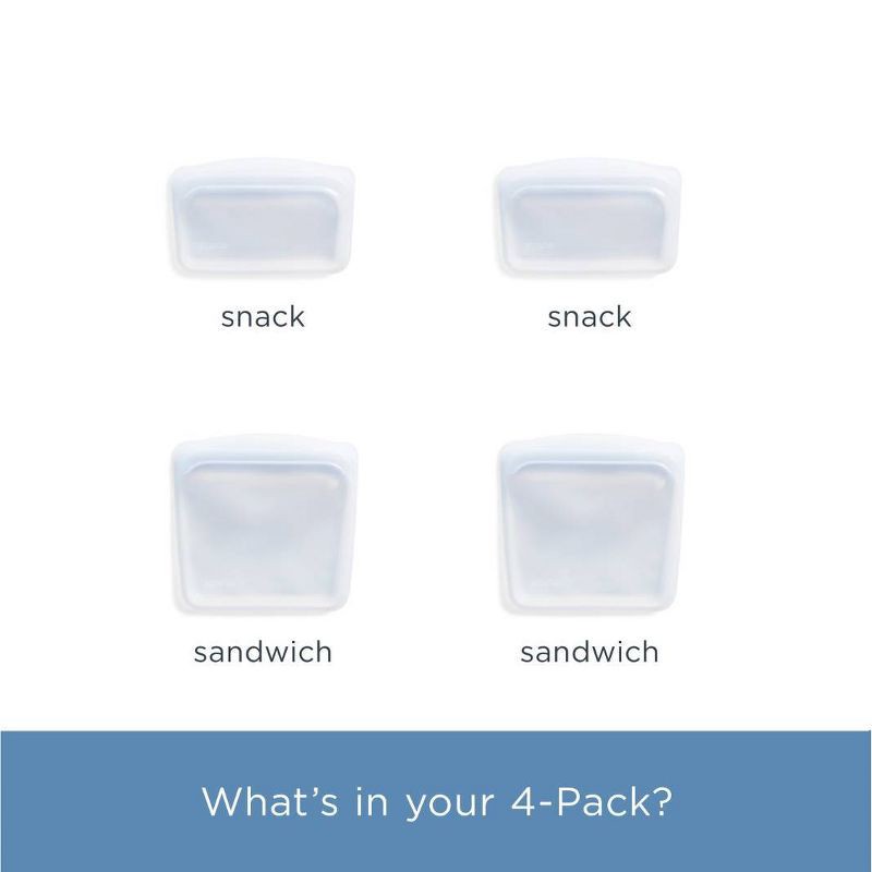 slide 6 of 9, stasher Premium Silicone Reusable Food Storage Bags Lunch Starter Kit - Clear - 4pk, 4 ct
