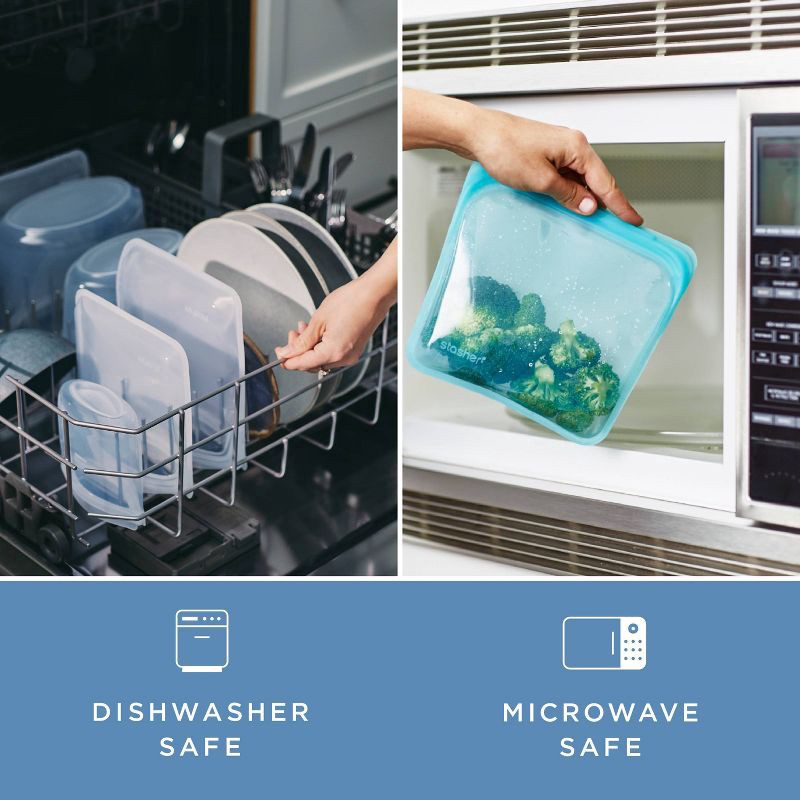 slide 7 of 9, stasher Premium Silicone Reusable Food Storage Bags Lunch Starter Kit - Clear - 4pk, 4 ct