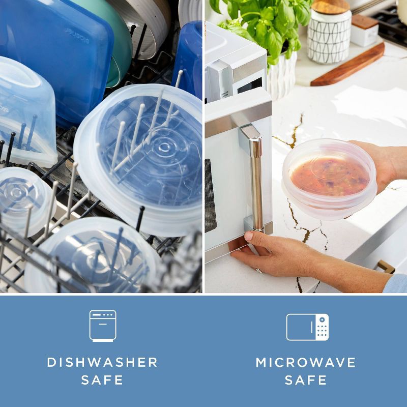 slide 6 of 8, stasher Premium Silicone Reusable Food Storage Lids Starter Kit - Clear - 4pk, 4 ct