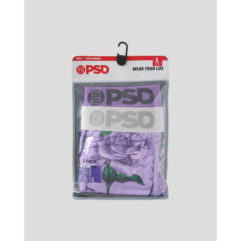 slide 3 of 4, PSD Men's Purple Roses Print Briefs 2pk - Lavender Roses/Purple M, 2 ct