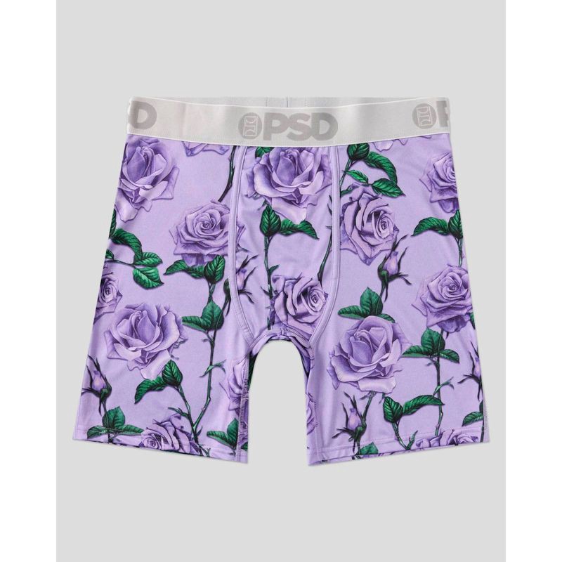 slide 2 of 4, PSD Men's Purple Roses Print Briefs 2pk - Lavender Roses/Purple XL, 2 ct
