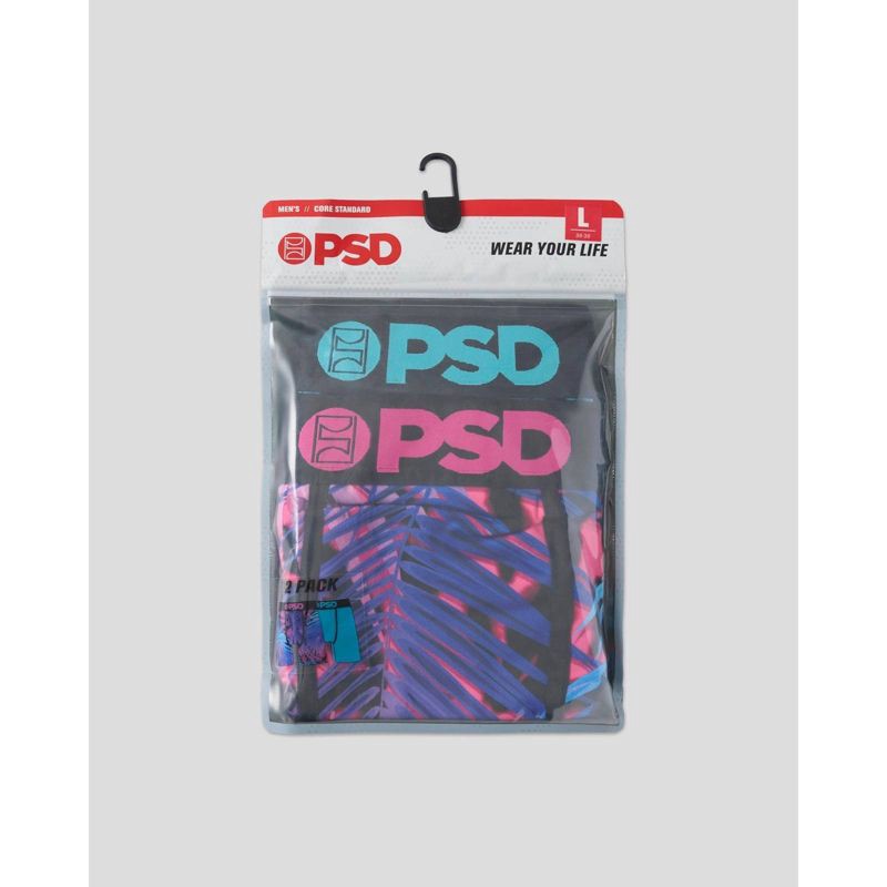 slide 4 of 4, PSD Men's Palm Vice Print Briefs 2pk - Palm Vice/Blue M, 2 ct