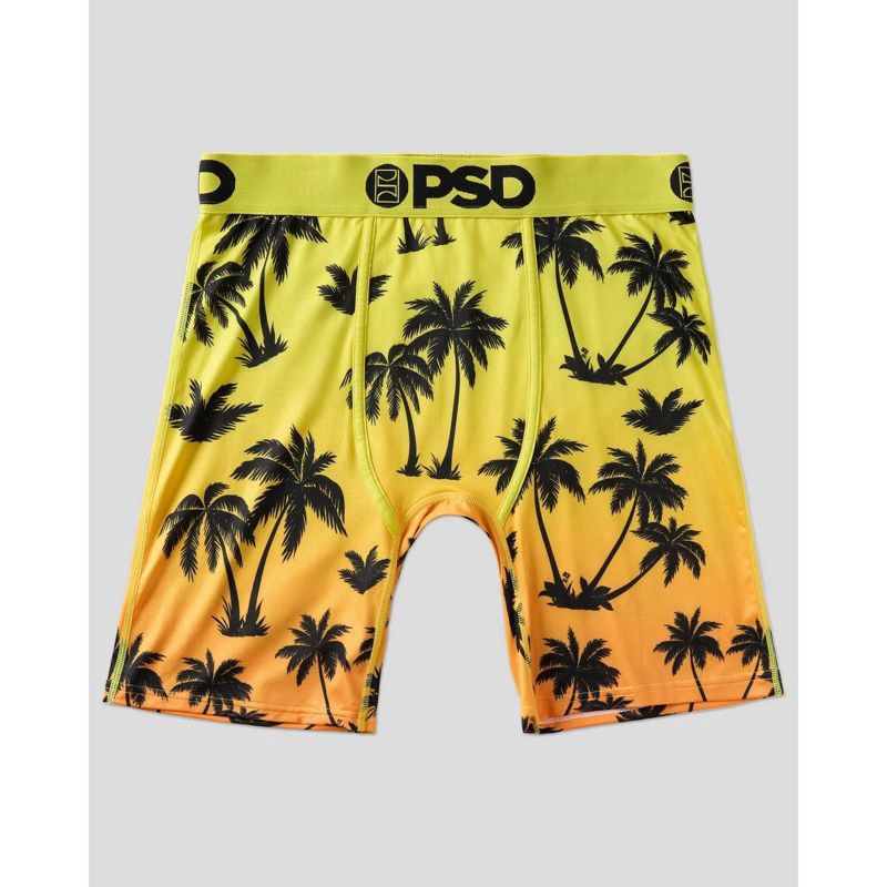 slide 3 of 3, PSD Men's Tropic Sunrise Print Briefs 2pk - Palm Sunrise/Black XL, 2 ct