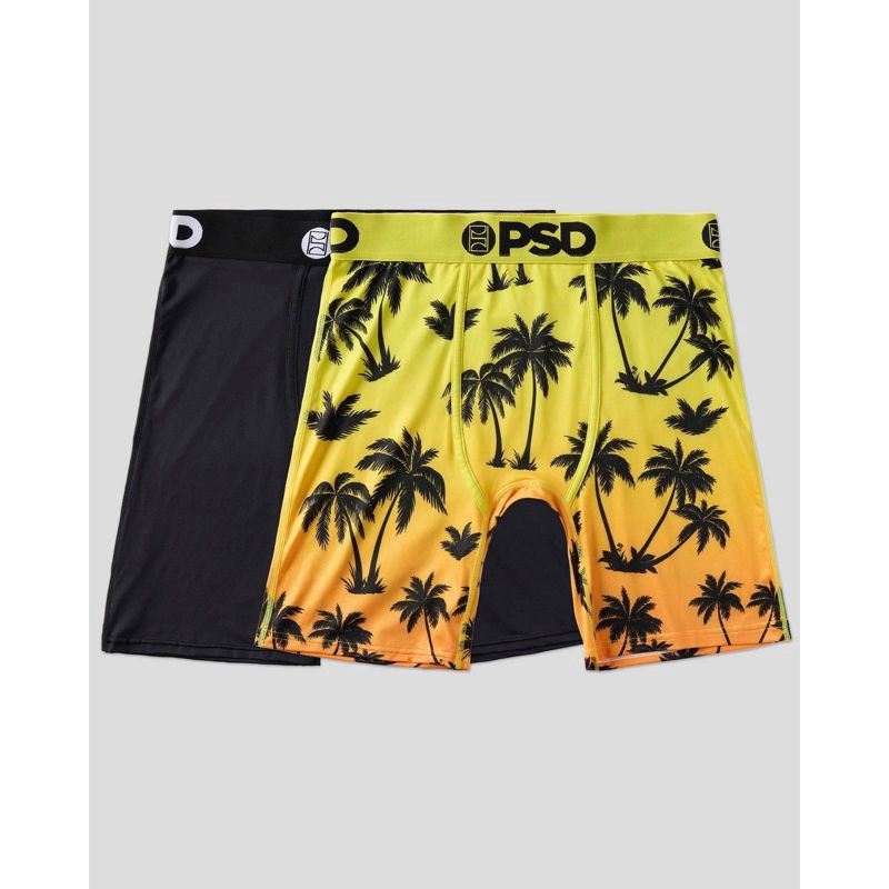 slide 1 of 3, PSD Men's Tropic Sunrise Print Briefs 2pk - Palm Sunrise/Black XL, 2 ct