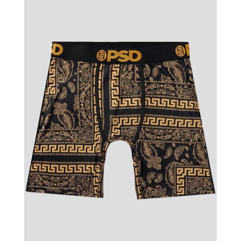 slide 2 of 4, PSD Men's Meander Lux Print Briefs 2pk - Lux Gold/Black S, 2 ct