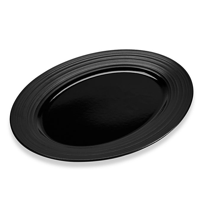 slide 1 of 1, Mikasa Swirl Oval Platter - Black, 14 in