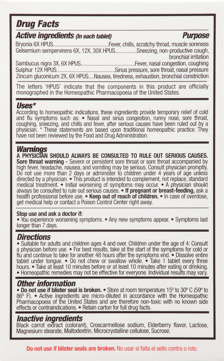 slide 2 of 9, Com-Pare2 Homeopathic Black Elderberry Cold + Flu Relief Fast Dissolving Tablets 30 ea, 30 ct