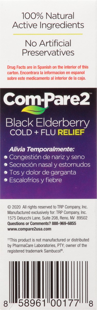 slide 5 of 9, Com-Pare2 Homeopathic Black Elderberry Cold + Flu Relief Fast Dissolving Tablets 30 ea, 30 ct