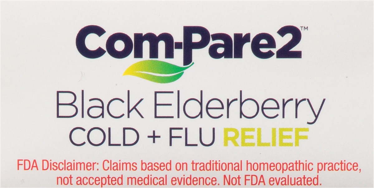 slide 8 of 9, Com-Pare2 Homeopathic Black Elderberry Cold + Flu Relief Fast Dissolving Tablets 30 ea, 30 ct
