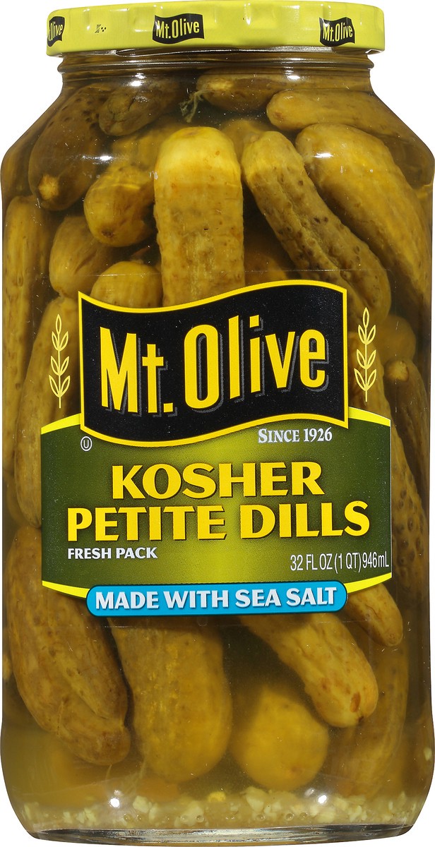 slide 3 of 7, Mt. Olive Kosher Petite Dills 32 fl. oz. Jar, 32 fl oz