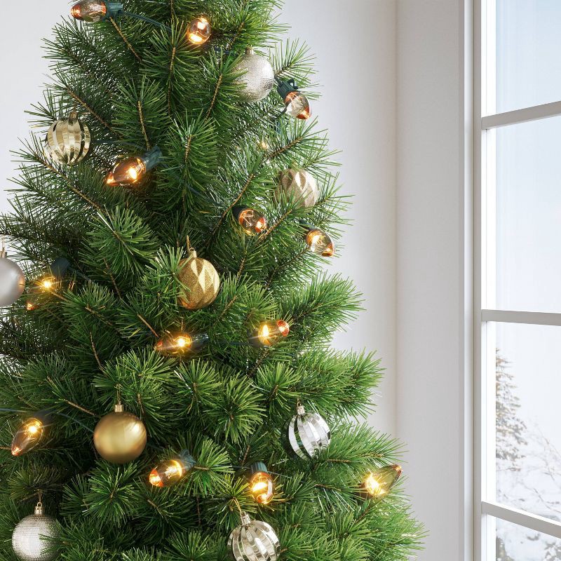 slide 2 of 5, Incandescent Christmas Filament String Lights Clear with Green Wire - Wondershop™, 1 ct