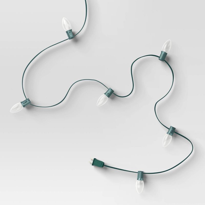 slide 4 of 5, Incandescent Christmas Filament String Lights Clear with Green Wire - Wondershop™, 1 ct