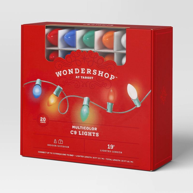 slide 5 of 5, Incandescent Christmas Filament String Lights Multicolor Light Bulb with Green Wire - Wondershop™, 1 ct