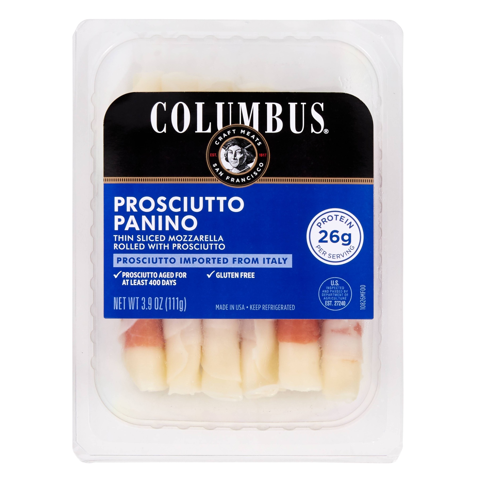 slide 1 of 1, Columbus Gluten Free Prosciutto Panino, 3.9 oz